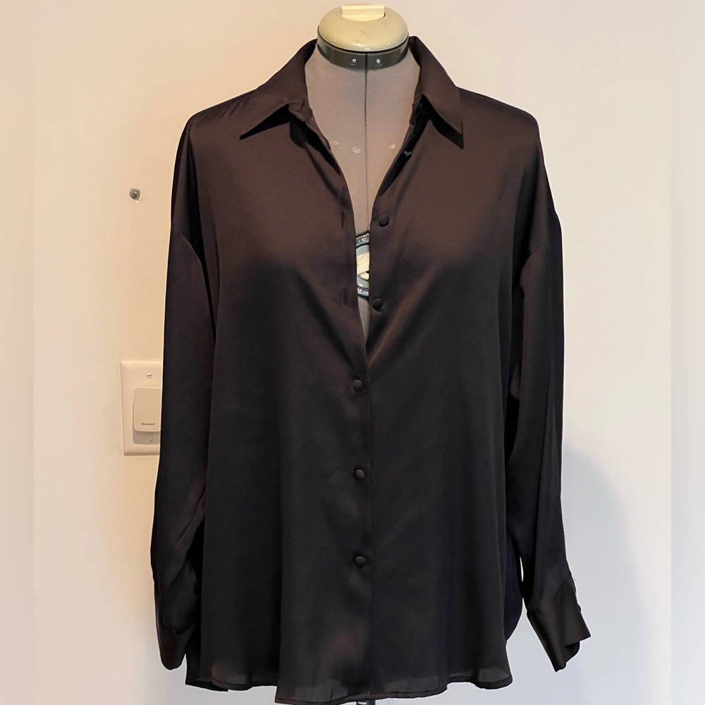 Zara Black Satin Shirt